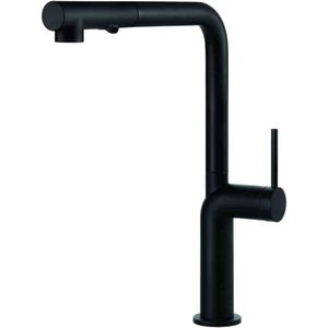 Gessi 251215 Eenhendelkeukenmengkraan Gessi Stelo recht met uittrekbare perlator Zwart