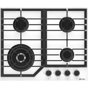 Wiggo WH-G634GL(W) - Inbouw gaskookplaat met Wok - 60cm - Wit