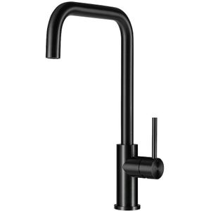 Lorreine MEDWAY-BLACK Eéngreeps zwarte keukenkraan passend bij Lorreine Black Quartz Series spoelbakken