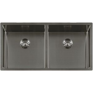 Lorreine 4040SP-GUNMETAL RVS spoelbak met Lorreine SuperPlug