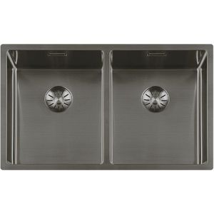 Lorreine 3434SP-GUNMETAL RVS spoelbak met Lorreine SuperPlug