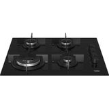 Beko HILW 64120 S NL: 60 cm Gas Inbouw fornuis ( 3 Gasbranders en 1 Wokbrander )