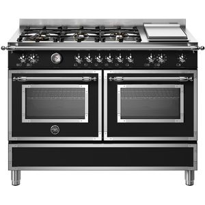 Bertazzoni HER126G2ENET 120 cm 6-Branders + Kookplaat, Elektrische Dubbele Oven