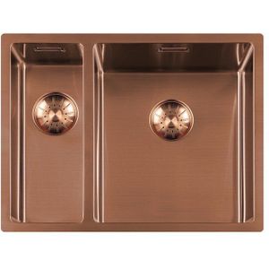 Lorreine 1534SP-COPPER RVS spoelbak met Lorreine SuperPlug