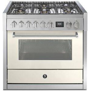 Steel GQ9S-6W fornuis Genesi 90 - Gas fornuis | Model 2024-Mat wit