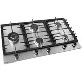 Wiggo WH-G935RR(X) - Inbouw gaskookplaat - 5 kookzones - 90cm - Inox