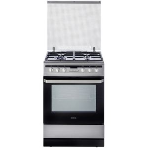 Inventum VFG6034WGRVS Fornuis - Gas - 60 cm breed - RVS/Zwart