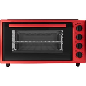 Wiggo WMO-E4562H(R) - Vrijstaande Mini Oven met kookplaat - 45 liter - Rood