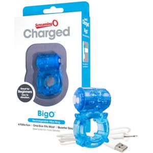 Screaming O BigO - oplaadbare, vibrerende penisring (blauw)