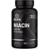Vitamine B3 - Pure Niacine - 100 Capsules - Voedingssupplement