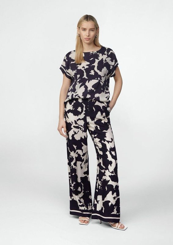 comma - Broek - Wijde Pijpen - All-over Print