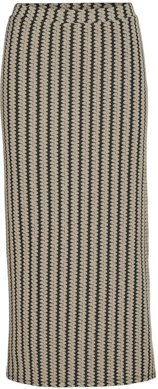 Vila - Vihella Jaquard - MIDI Rok - Zwart