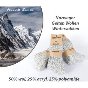 Norweger Geiten Wollen Wintersokken - 4-Paar - Maat 43-45