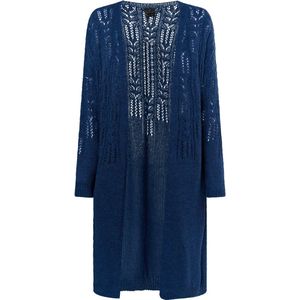 DreiMaster - Longcardigan - Blauw-Grijs - Dames