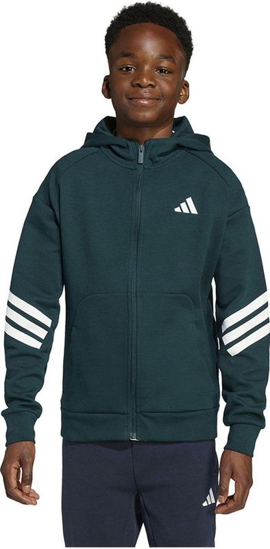 adidas - Future Icons 3 Stripes - Sweatshirt - Groen - Met Rits