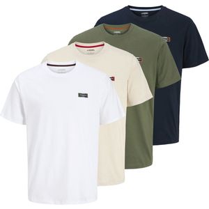 JJ REBEL - JREBDRUMMER TEE SS CREW NECK - Heren T-shirts - 4 Pack