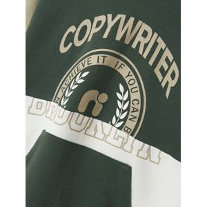 NAME IT - NKMNOLA - Sweatshirt - Beige - Donkergroen - Wit
