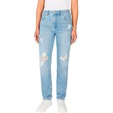 Jeans - Light Stone Wash - Hoog Taille - Riemlussen - Steekzakken