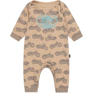 Charlie Choe - Baby jumpsuit longsleeve - Bruin met Motoren - Maat 56