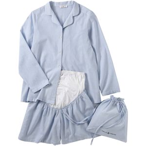 Gestroomde zwangerschaps- en voedings-pyjamabroek ENVIE DE FRAISE blauw