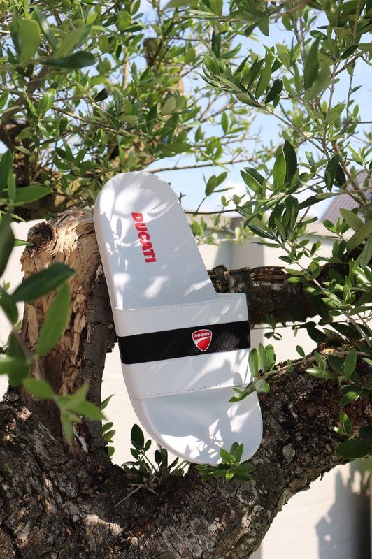 Ducati - Heren Slippers - Wit Zwart - Comfortabele Binnenzool