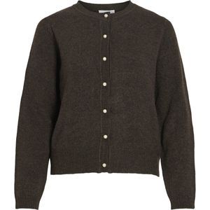 Vila Vest Visalsa L/s O-neck Knit Cardigan/te 14112417 Coffee Bean Dames Maat - M