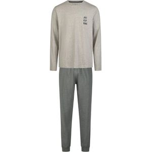 Phil & Co Lange Heren Pyjama Set Katoen Grijs/Groen - Maat XL