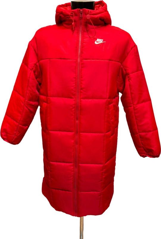 Nike - Lange Down Parka Jas - Rood - Dames - Polyester