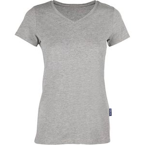 HRM Women´s Luxury V-Neck Tees HRM202 - Grey Melange - XL