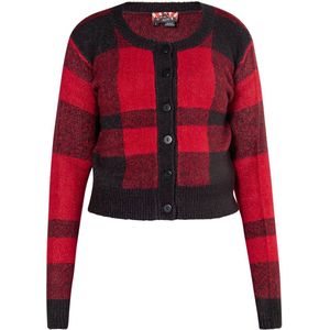 myMo - ROCKS - Gebreid Vest - Rood/Zwart