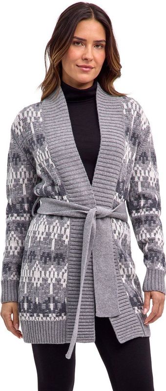 FALKE - Selection Jacquard - Cardigan - Grijs - Zacht Warm Wol