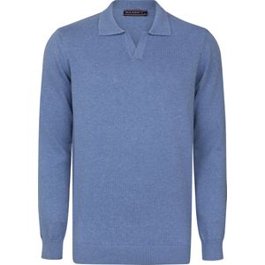 Felix Hardy - Gebreide Polo Trui - Indigo - 100% Katoen - Heren