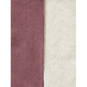 Set van 2 Paar Maillots - Pruim - Voor Babymeisjes - Effen en Opengewerkt
