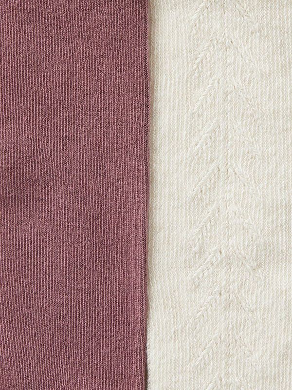 Set van 2 Paar Maillots - Pruim - Voor Babymeisjes - Effen en Opengewerkt