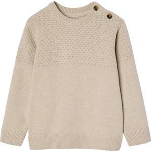 Jongenstrui - Gemêleerd Wit - Siersteek - Lange Mouwen - Ronde Hals