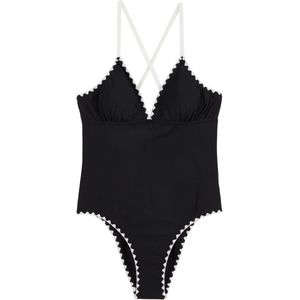 WE Fashion Badpak  zwart / wit