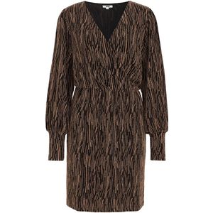 WE Fashion - Jerseyjurk - Met Glittergaren - Korte Lengte - Regular Fit - V-hals - Ballonmouwen