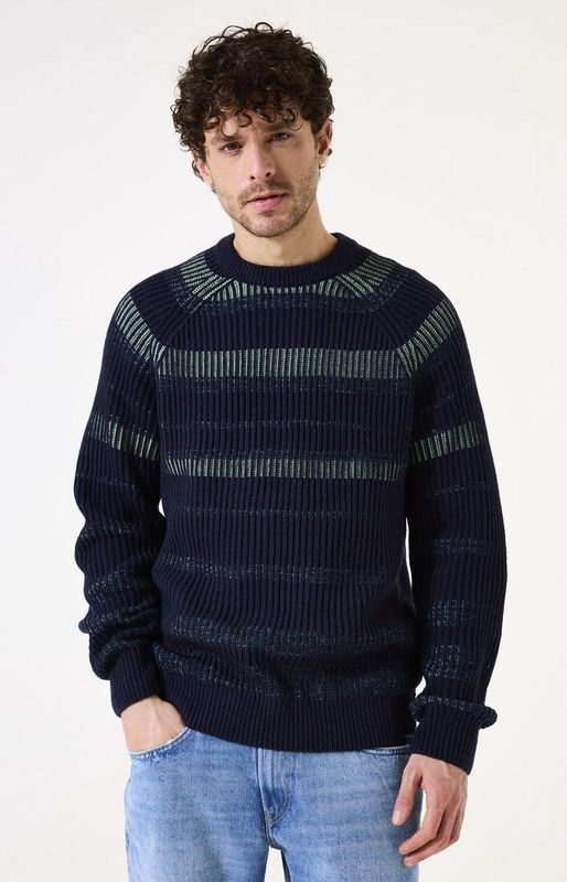 GARCIA - Gebreide Trui - Blauw - Regular Fit