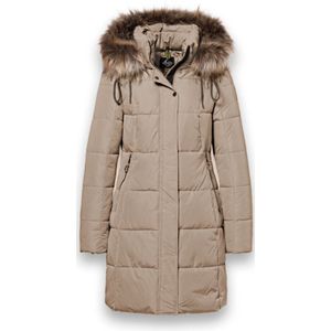 District - CHATEL - Damesjas - Dark Sand - Mid-length met Afneembare Capuchon