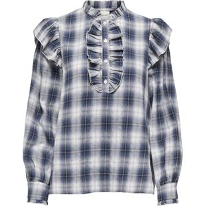 Only - Onlfiga Flounce Top - Blouse - Cloud Dancer/Night Sky