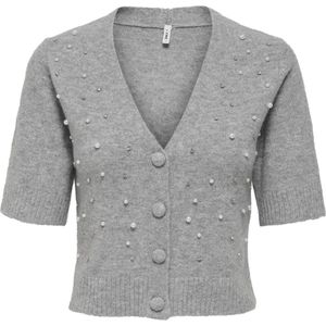 Only - ONLRENE LIFE SS BLING CARDIGAN - Medium Grey Melange - Vest