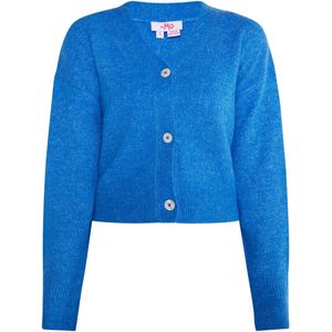 MYMO - Gebreid Vest - Azuur - Lange Mouw - V-hals