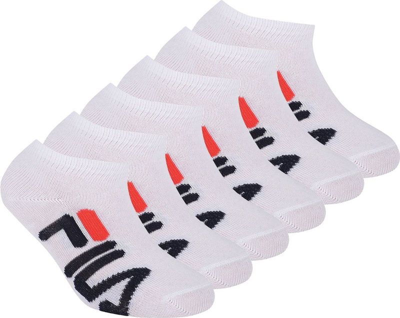 Fila - Sneakersokken - Wit - Set van 6 Paar - Anatomisch Vormgegeven