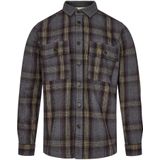 Anerkjendt - Donkergrijze Check Overshirt - Grijs - 60% Wol, 40% Polyester