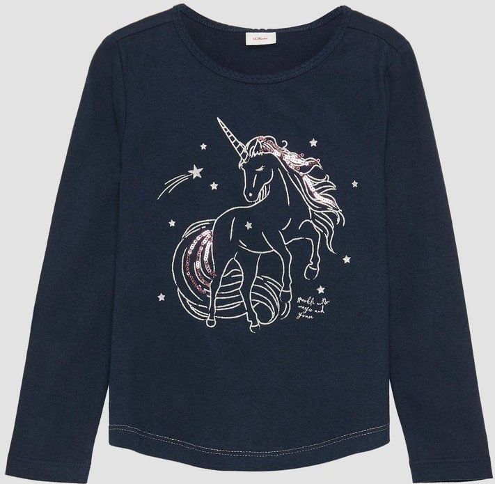 T-shirt - Lange Mouwen - Kinderen - Regular Fit - Glitterprint