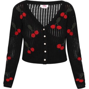 MYMO - Gebreid Vest - Donkergroen Rood Zwart - Fashion Look