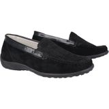 Waldläufer - Kläre - Instappers - Zwart - Leer