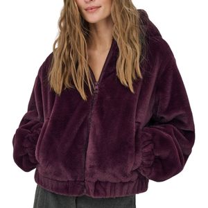 JDY Ola Faux Fur Hood Jas Dames - Maat S