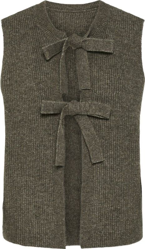 PIECES - PCSilly - Gebreide Bodywarmer - Chocoladebruin