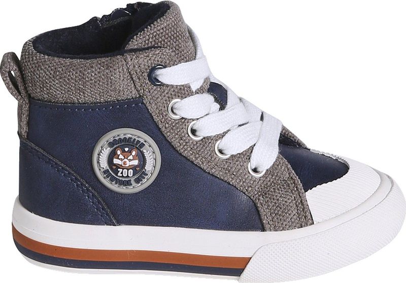 Hoge Sneakers - Combinatie van Kleuren - Synthetisch en Fluweeltextiel